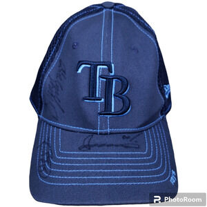 Tampa Bay Devil Rays Autographed Hat M/L New Era True Fitted Originators READ